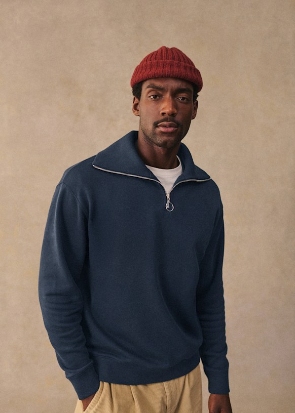 Malvek Sweat-Shirt - Navy - Organic Cotton - Octobre Éditions