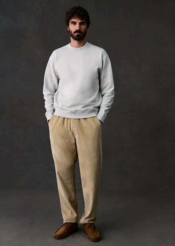 Danny Velvet Trousers - Light Beige - Cotton - Octobre Éditions