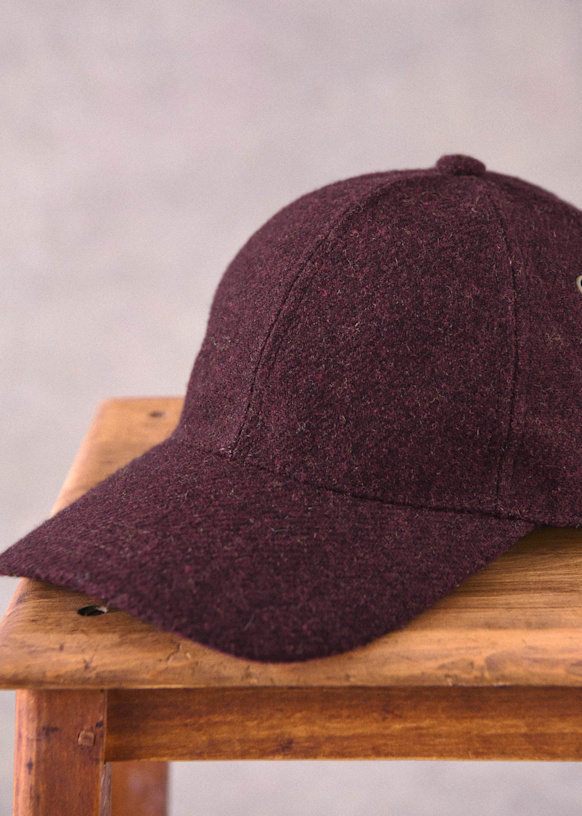 Chase Tweed Cap - Burgundy - Wool - Octobre Éditions