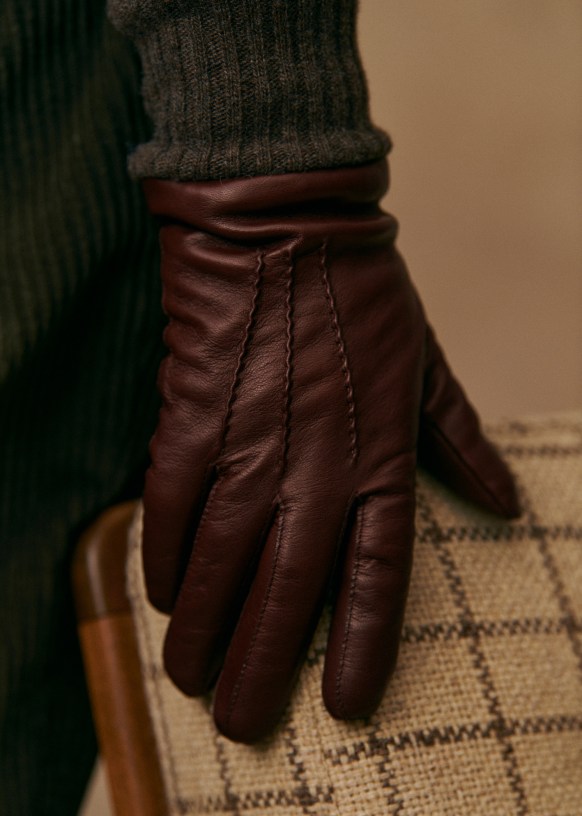 Daze Gloves - Brown / Dark grey - Leather - Octobre Éditions