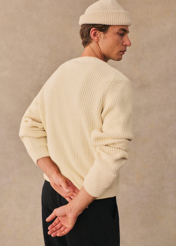Jamin Sweater - Ecru - Wool - Octobre Éditions