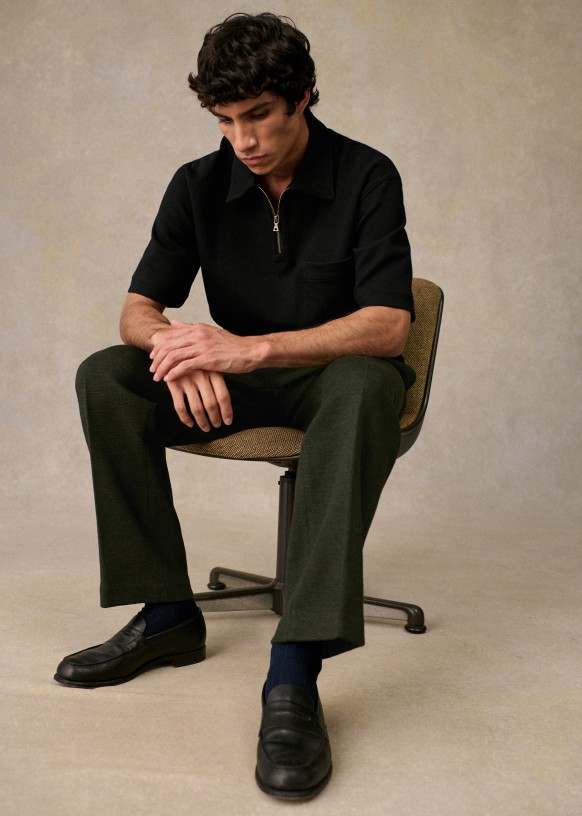 ♦Sezane/Octobre Editions♦ポロシャツ Jax Polo - Black - Cotton - Sézane