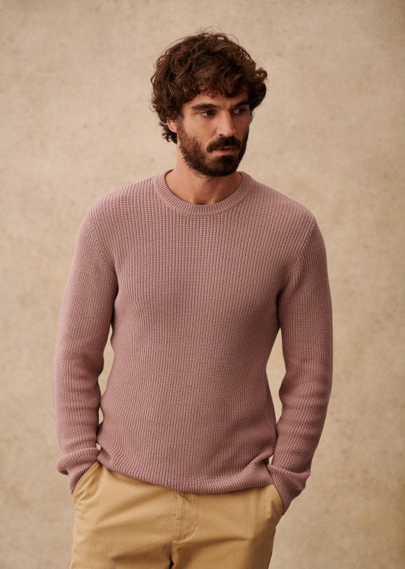 Elvan Sweater Vintage Pink Organic cotton organic textile Octobre Editions