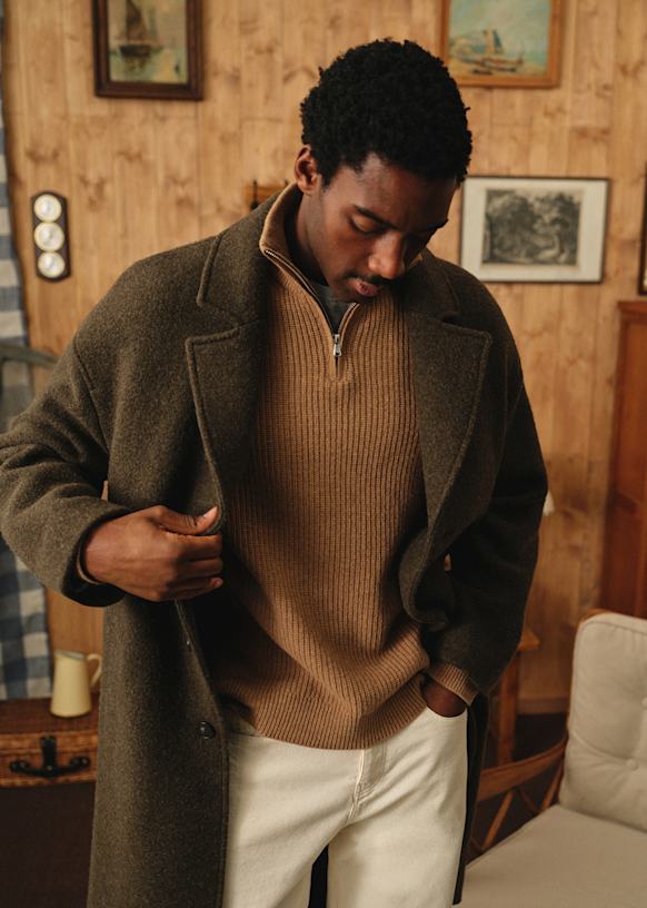 Hugh Coat - Navy - Wool - Sézane