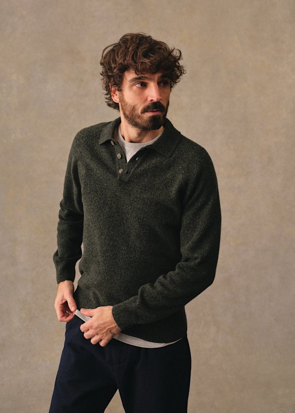 Moreno Sweater - Green thread - Wool - Sézane