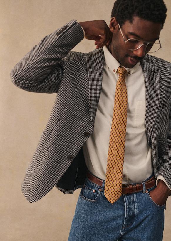 Riddle Jacket - White / Black houndstooth - Wool - Sézane