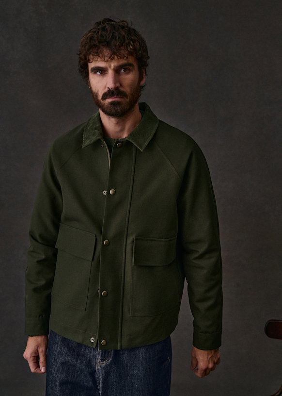 Tarlon Blouson - Olive Green - Cotton - Sézane