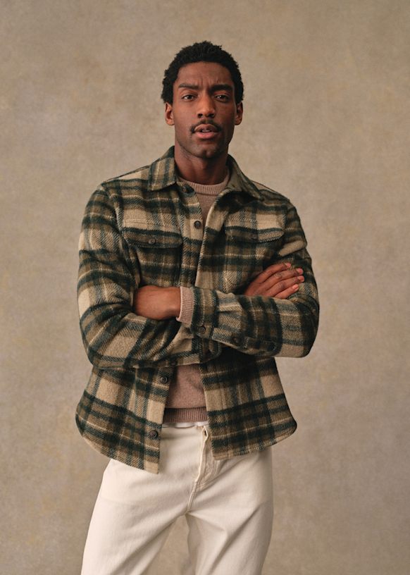Lellan Shirt - Forest Green Tiles - Wool - Sézane