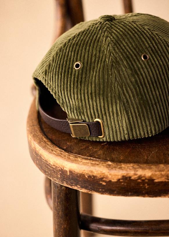Chase Corduroy Cap - Large Khaki Rib - Cotton - Sézane