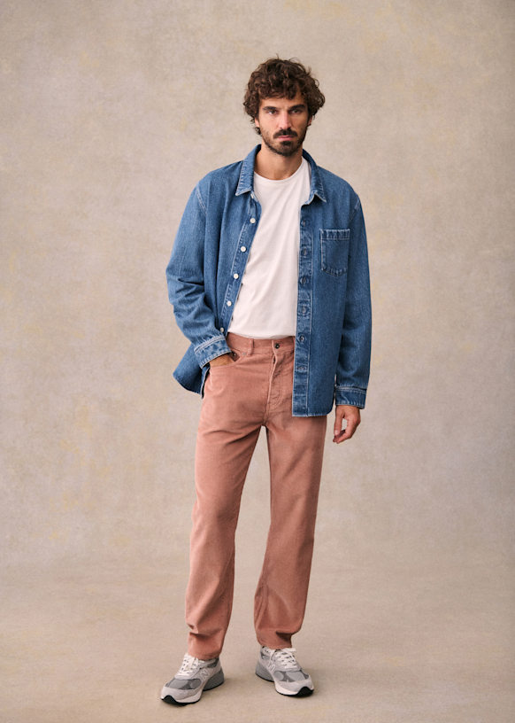 Corduroy Albano Trousers - Light Beige - Organic Cotton - Sézane