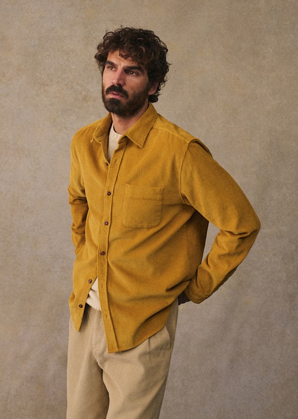 Lars Velours Shirt - Mustard - Organic cotton - organic textile
