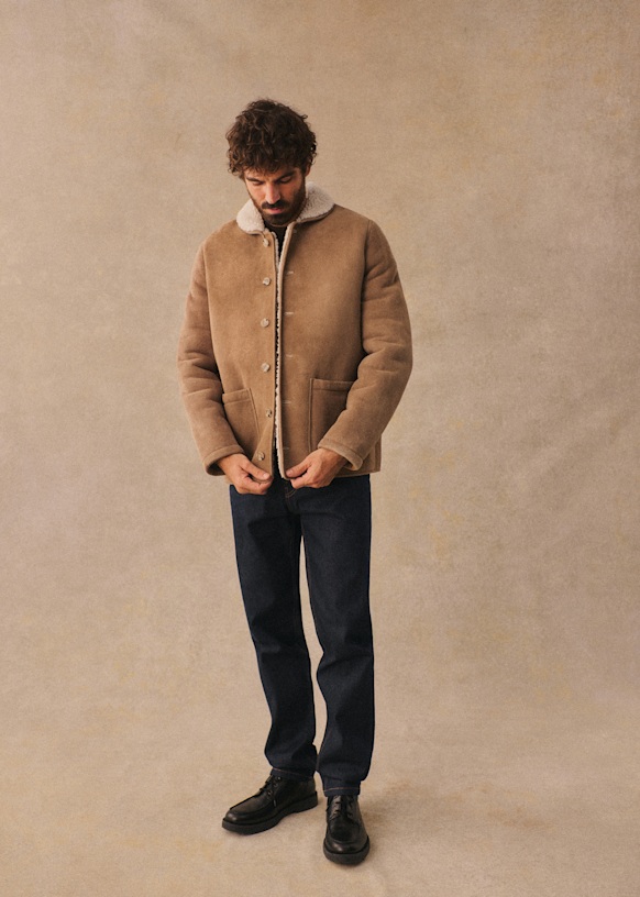 Lomond Coat - Camel - Sheep leather - Sézane