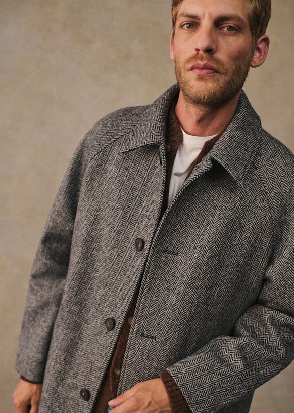 コート Mikkelsen - グレーヘリンボーン - ウール - Sézane