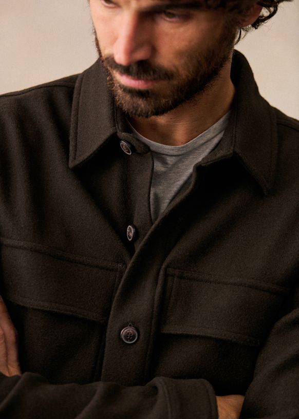Tucson Overshirt - Black - Wool - Octobre Éditions