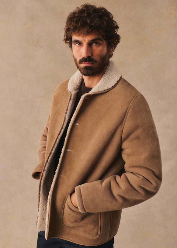 Lomond Coat - Camel - Sheep leather - Sézane