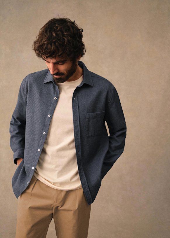 Lars Waffle Shirt - Ecru - Organic cotton - organic textile - Sézane