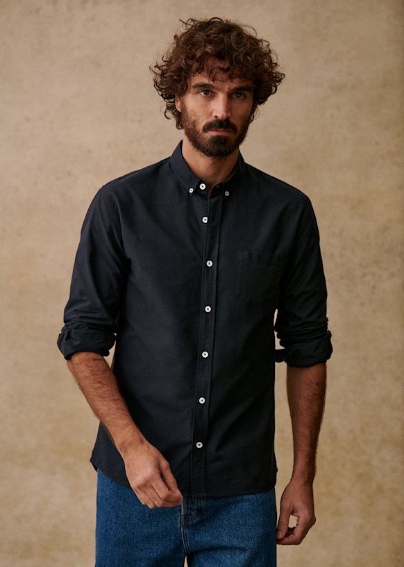 Oxford Charlie Shirt - Blue Stripes - Organic Cotton - Sézane