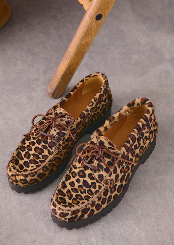 Berko Derbies - Leopard Print - Bovine leather - Sézane