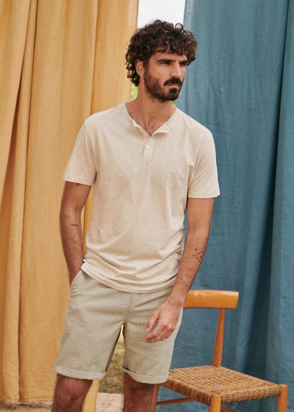 Olson Short - Navy / Ecru - Organic Cotton - Octobre Éditions