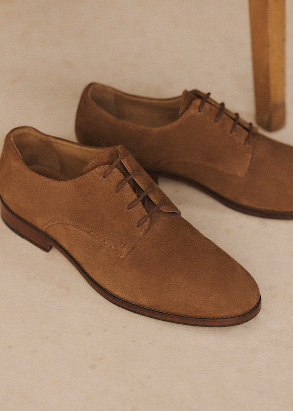 Camel Derbies Daim JULES Camel Suede Commando Sole - Main Image