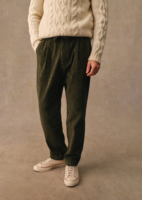 Agnel Cord Trousers - Green - Organic cotton - organic textile