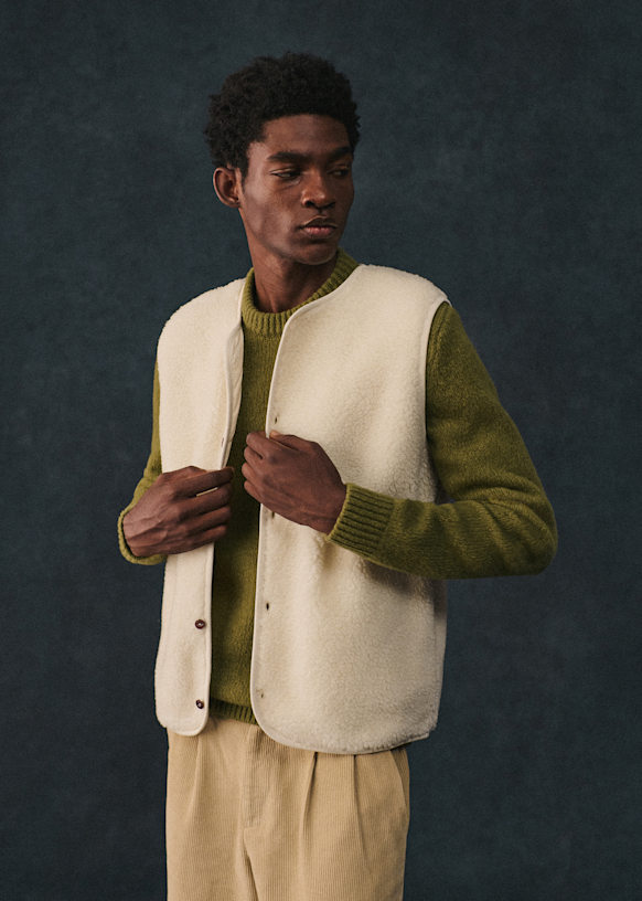 Breno Cardigan - Ecru - Recycled polyester - Octobre Éditions