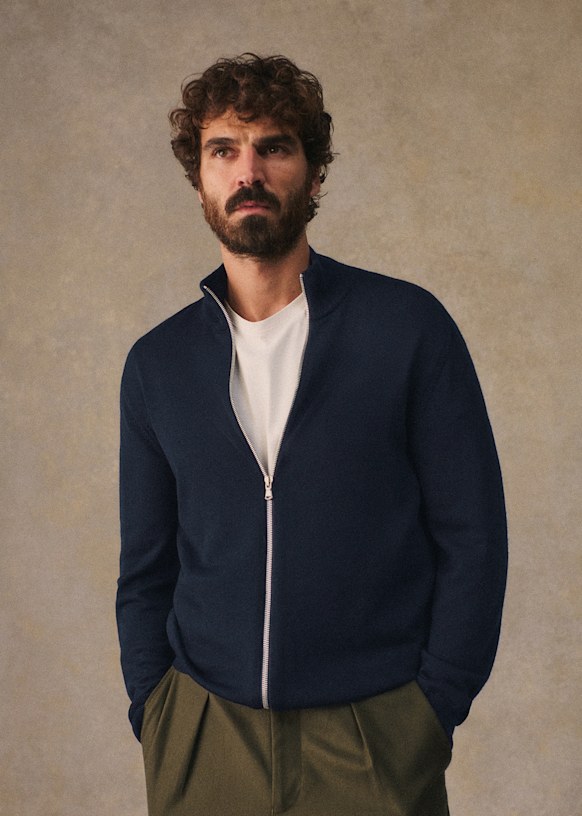 Micah Cardigan - Navy - Wool - Sézane