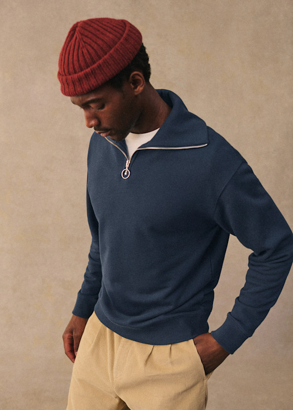 Malvek Sweat-Shirt - Navy - Organic Cotton - Sézane