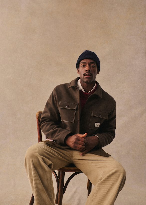 Octobre x Clovis Rétif Overshirt - Taupe - Wool - Sézane