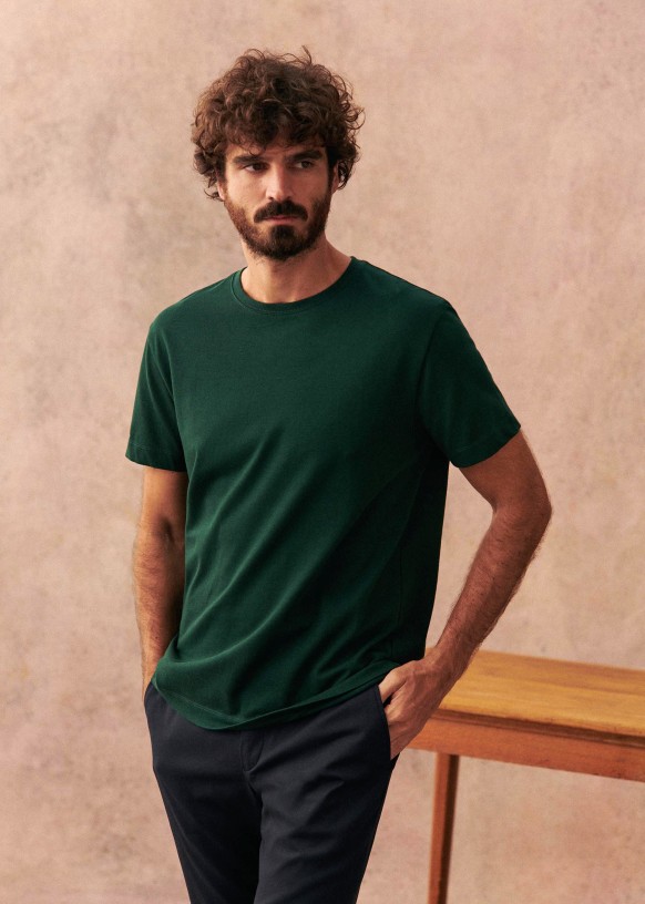 Kenneth T shirt Green Organic Cotton Octobre Editions