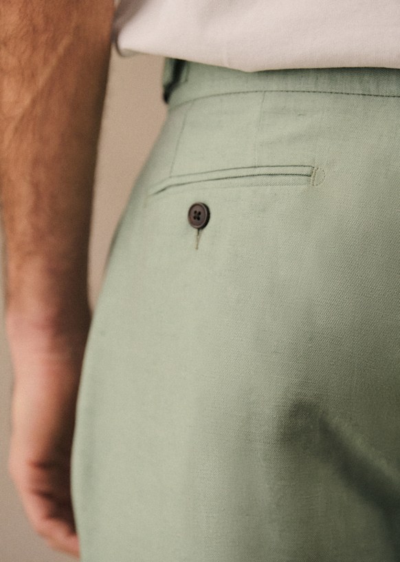 Terence Straight Pants - Sea Green - Linen - Octobre Éditions