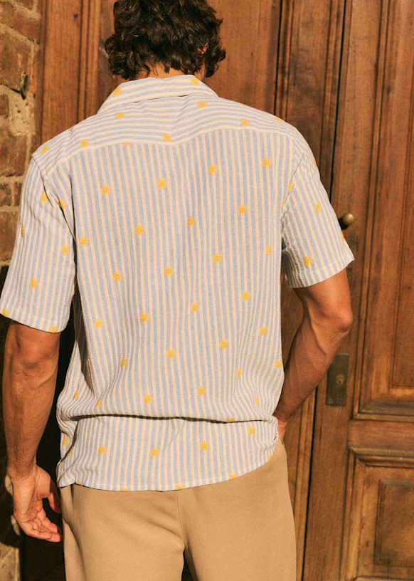 Holt Shirt - Ecru Floral Embroidery - Organic Cotton - Sézane