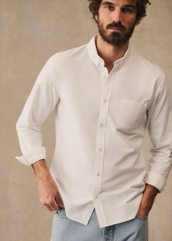 Oxford Charlie Shirt - Blue Stripes - Organic Cotton - Sézane