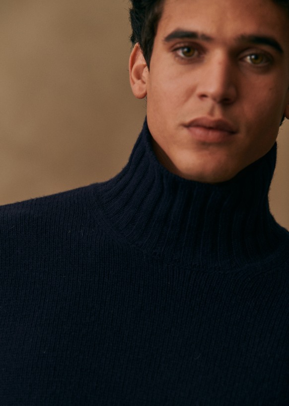 Vincent Sweater - Navy - Merino Wool - Sézane