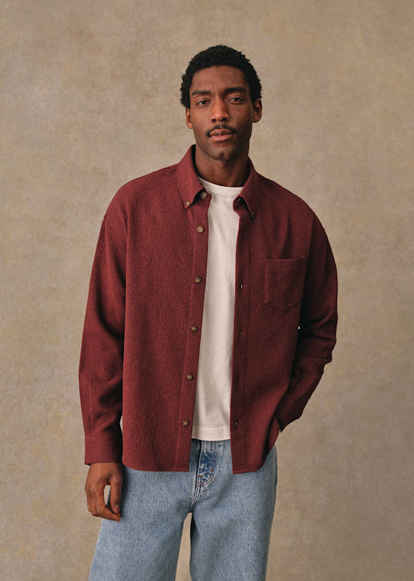 Stone Casual Shirt - Rust - Wool - Sézane