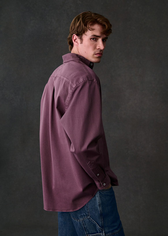 Charlie Oversize Shirt - Washed Blue - Cotton - Sézane