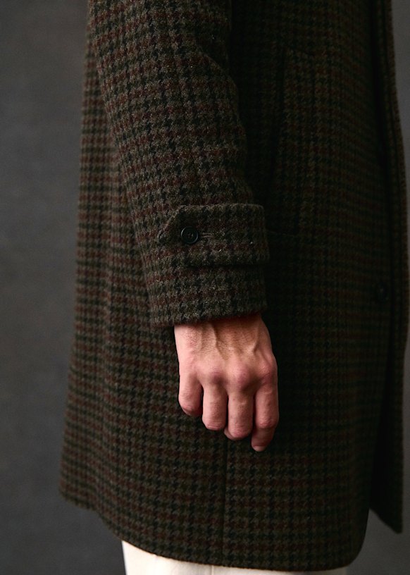 Weldon Coat - Charcoal Grey Speckled - Wool - Octobre Éditions