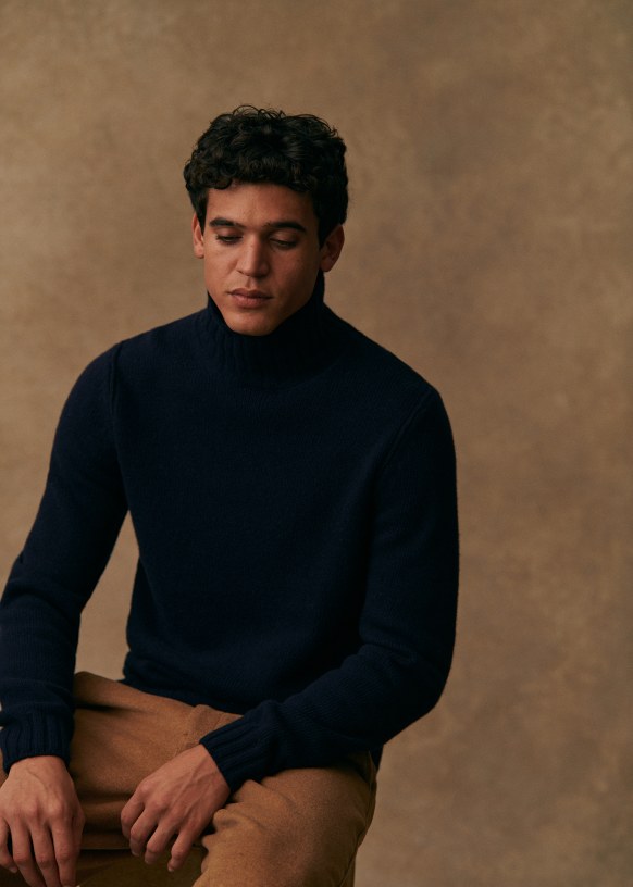 Vincent セーター - ネイビー - メリノウール - Sézane