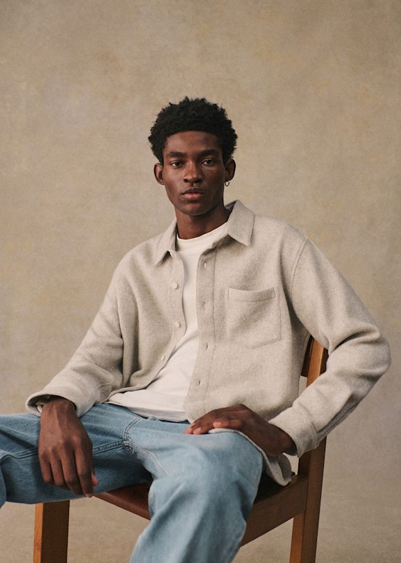 Surchemise Spence - Gris Clair Chiné - Laine - Octobre Éditions