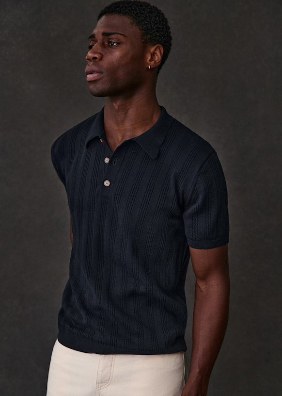 Rio Knit Polo - Navy - Cotton - Sézane