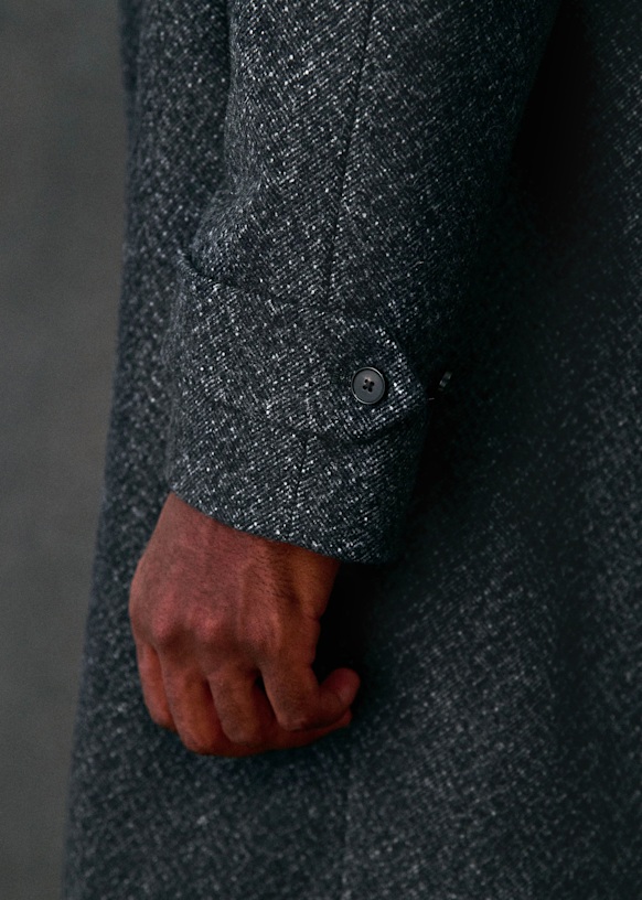 Weldon Coat - Charcoal Grey Speckled - Wool - Octobre Éditions