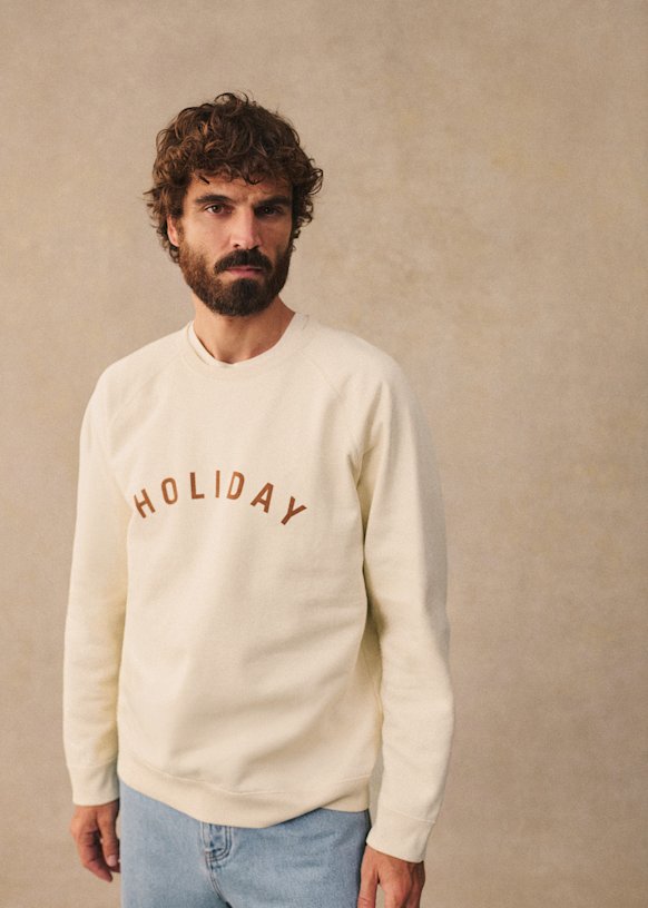 Octobre Editions x Holiday Sweat-Shirt - Chalk / Brown - Organic