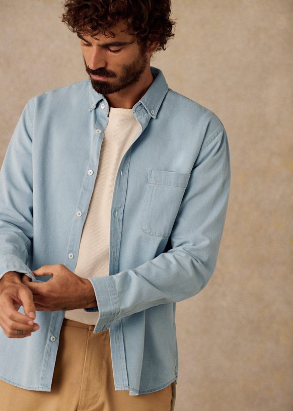 Miles Shirt Faded Denim Cotton Octobre Editions