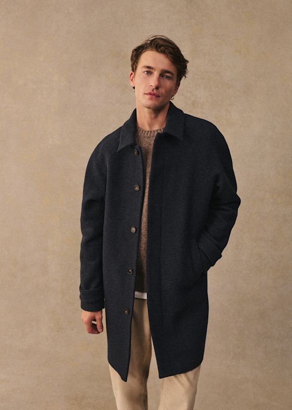 Weldon Coat - Heather Navy - Wool - Octobre Éditions