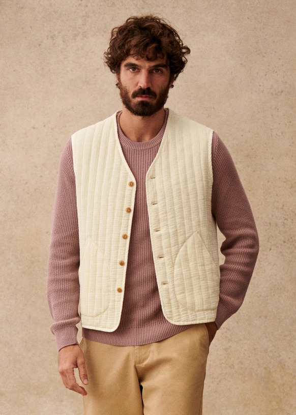 Gilet Knox Jacket - Ecru - Cotton - Octobre Éditions