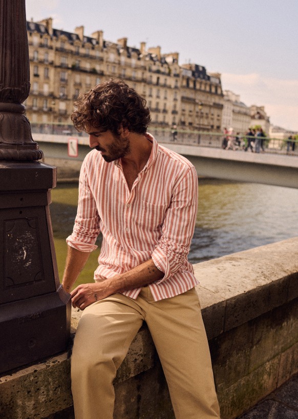 Overhemd Luke Beige Katoen Octobre Éditions