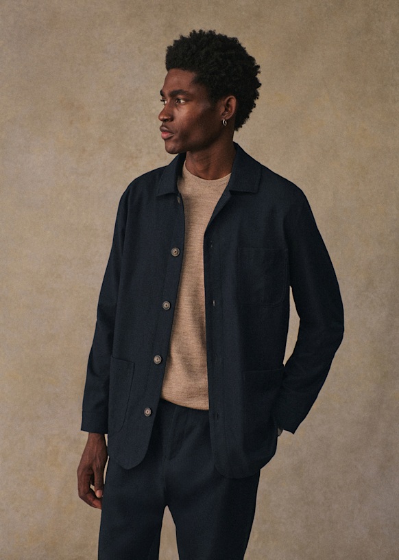 Bennor Jacket - Navy - Wool - Sézane