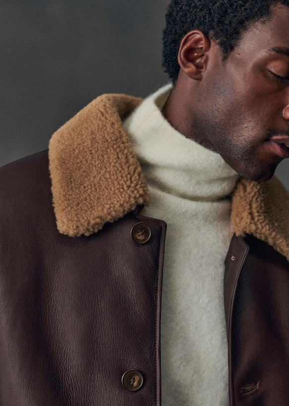 Oberon Coat - Chocolate - Sheep leather - Octobre Éditions