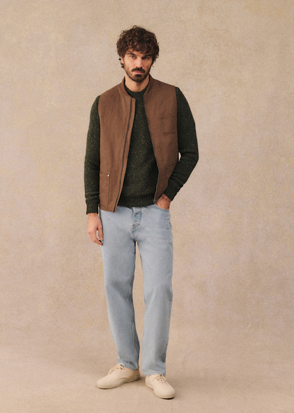 値下げしました！【未使用】SEZANE セザンヌ＊ノースリーブスーツジャケット ノースリーブジャケット Max - キャメル - オーガニックコットン