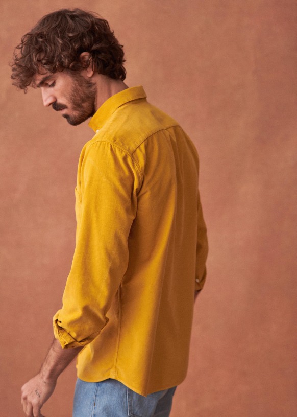 Organic - Shirt Éditions - - Octobre Charlie Yellow Cotton Velvet